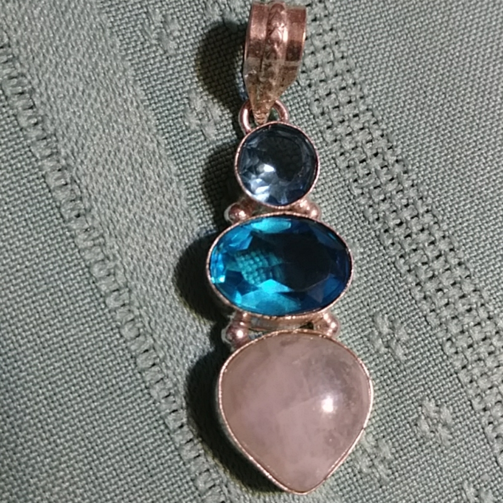-2-LONDON BLUE TOPAZ, ONE WH./ CRYSTAL PRICE CHANGED, ADDED 18" STERLING CHAIN.